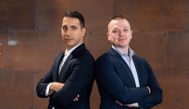 Liberum Bio co-founders Aidan Tinafar and Alexander Klenov