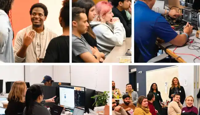 A collage of student and full-time founders